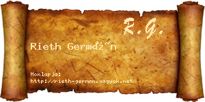 Rieth Germán névjegykártya